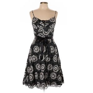 OC by OC Black and White Floral Cocktail Dress